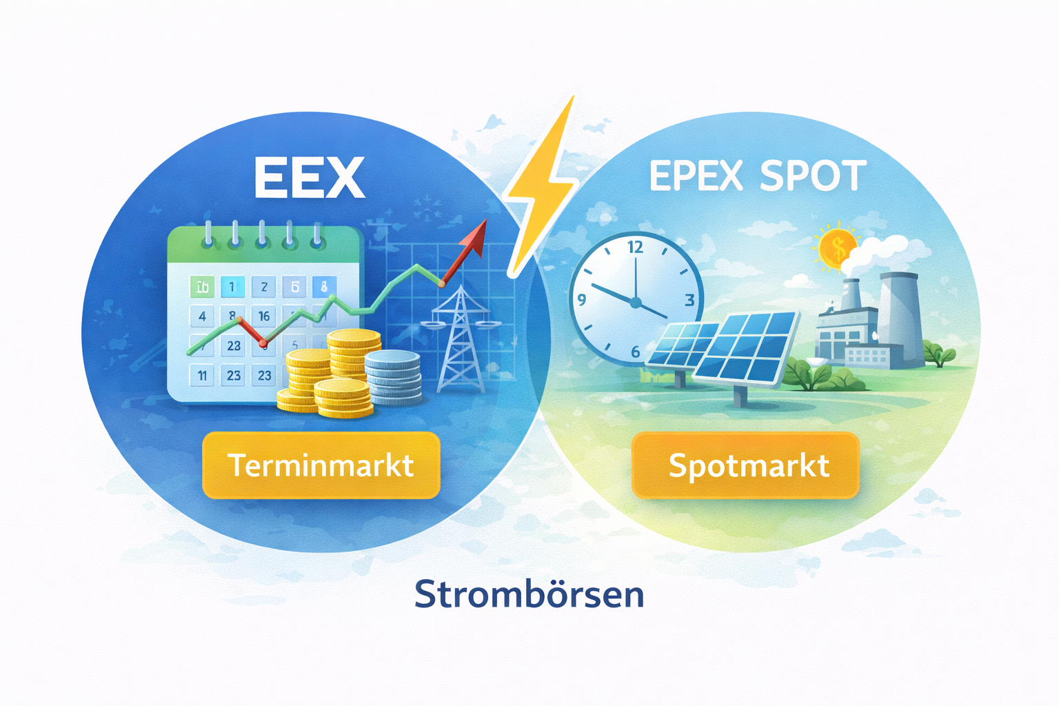 EPEX Spot und EEX: Die Strombörsen verstehen